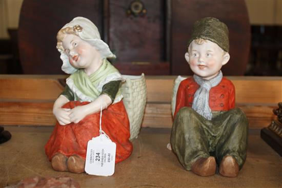 Pair bisque Dutch children